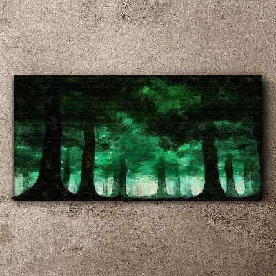 Canvas schilderij Groen bos in het mistige licht