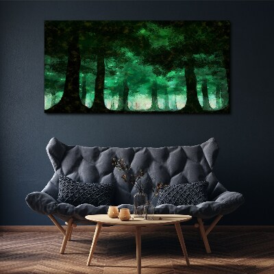 Canvas schilderij Groen bos in het mistige licht