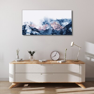 Schilderij op doek Berglandschap in blauwtinten