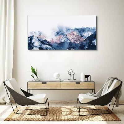 Schilderij op doek Berglandschap in blauwtinten