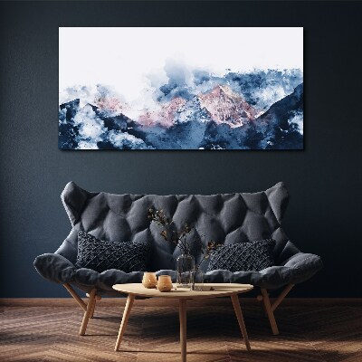 Schilderij op doek Berglandschap in blauwtinten