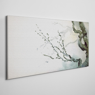 Foto op canvas Delicate takken in aquarel