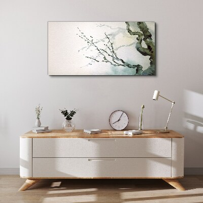 Foto op canvas Delicate takken in aquarel