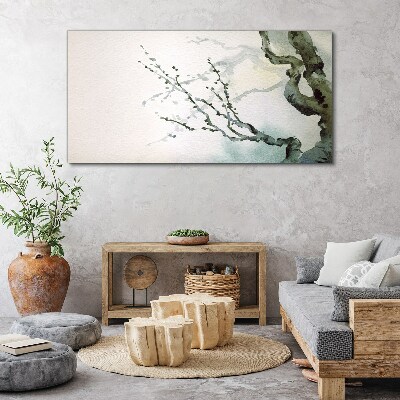 Foto op canvas Delicate takken in aquarel