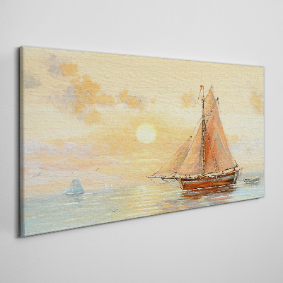 Schilderij op doek Een rustige ochtend op zee