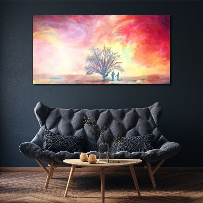 Foto op canvas Romantische zonsondergang onder de boom