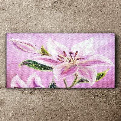 Foto op canvas Roze lelies op een pastelachtergrond