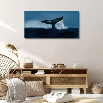 Foto op canvas Een walvisgolf in de zee