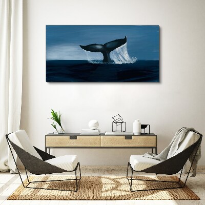 Foto op canvas Een walvisgolf in de zee