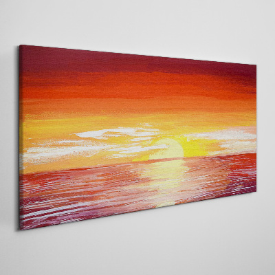 Foto op canvas Zonsondergang over de zee