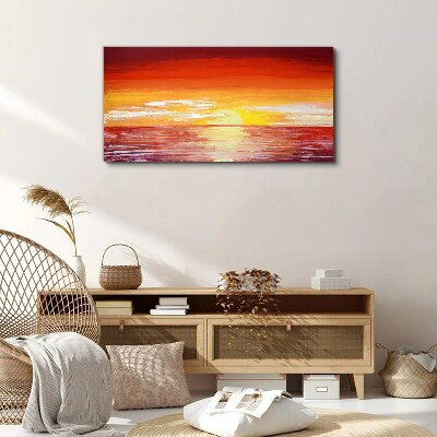 Foto op canvas Zonsondergang over de zee