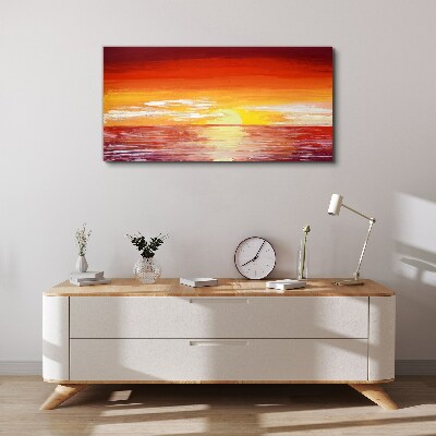 Foto op canvas Zonsondergang over de zee