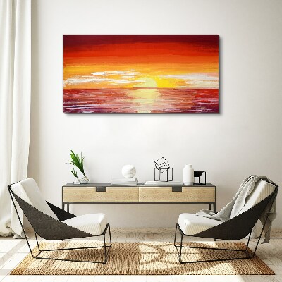 Foto op canvas Zonsondergang over de zee