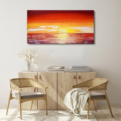 Foto op canvas Zonsondergang over de zee
