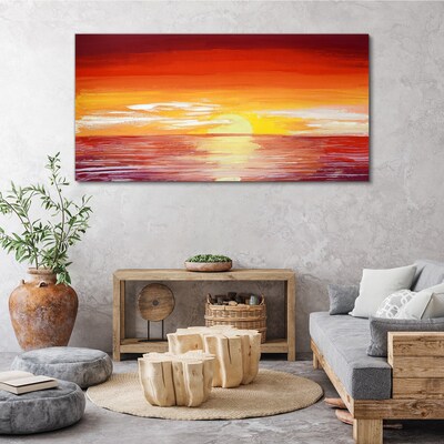 Foto op canvas Zonsondergang over de zee