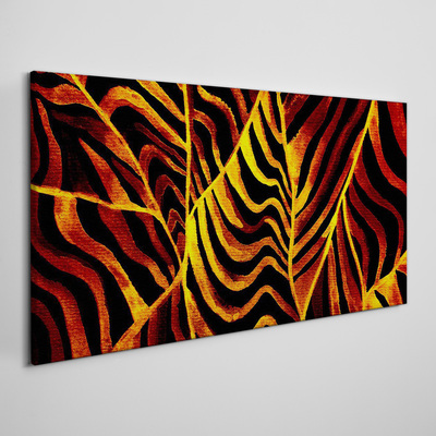 Canvas schilderij Gouden bladeren in brand