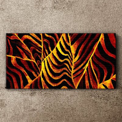 Canvas schilderij Gouden bladeren in brand