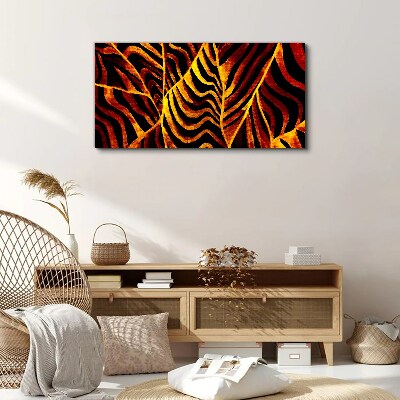 Canvas schilderij Gouden bladeren in brand