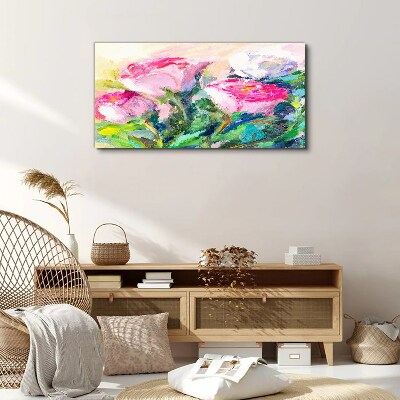 Schilderij op doek Bloemencompositie in pasteltinten