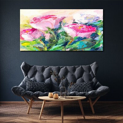 Schilderij op doek Bloemencompositie in pasteltinten