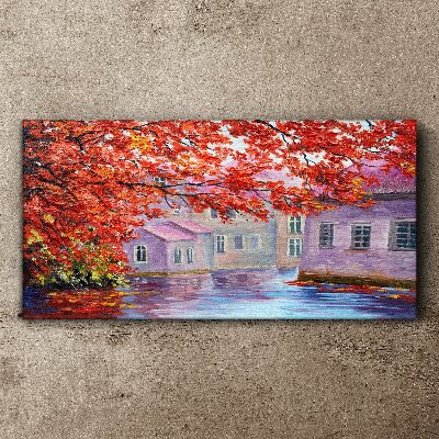 Canvas schilderij Herfstreflecties op het water