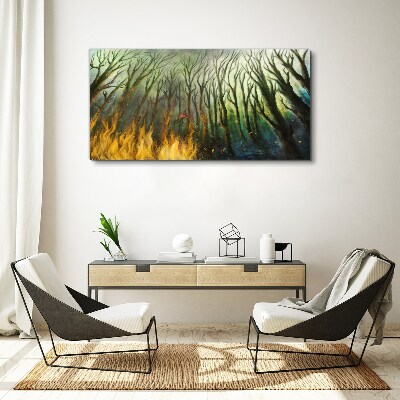 Schilderij op doek Bos in vlammen