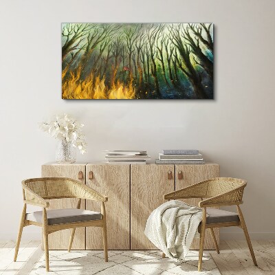 Schilderij op doek Bos in vlammen