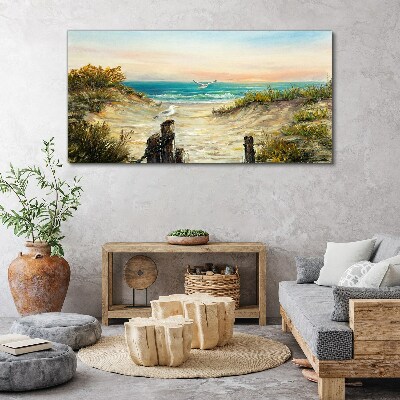 Canvas schilderij Zeelandschap in de ochtend