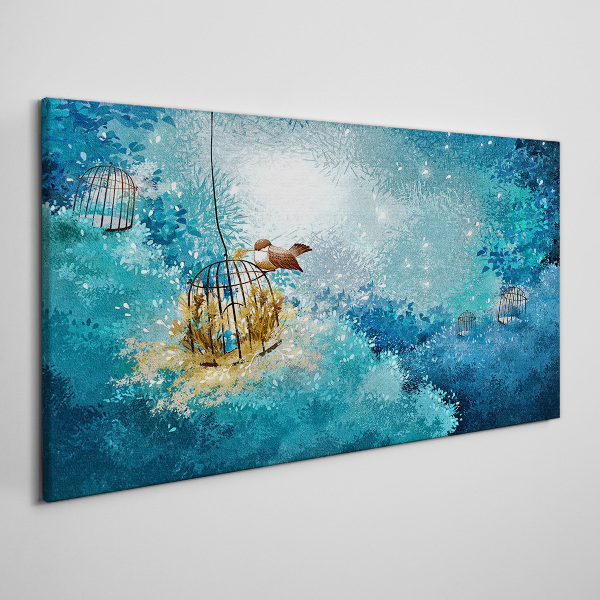 Canvas schilderij Een kooivogel tegen de lucht