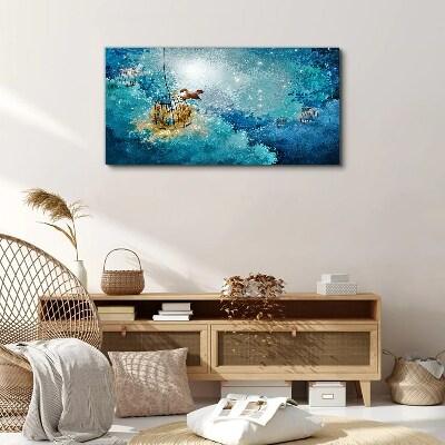 Canvas schilderij Een kooivogel tegen de lucht