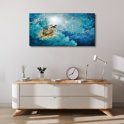 Canvas schilderij Een kooivogel tegen de lucht