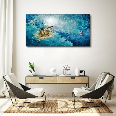 Canvas schilderij Een kooivogel tegen de lucht