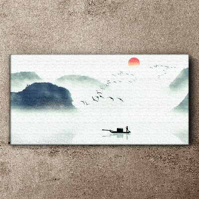 Foto op canvas Een rustige ochtend aan het meer