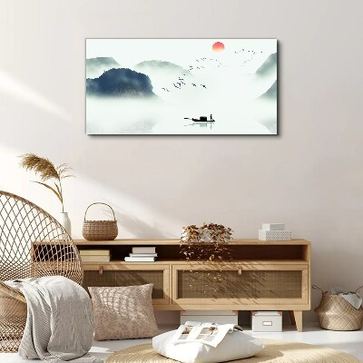 Foto op canvas Een rustige ochtend aan het meer