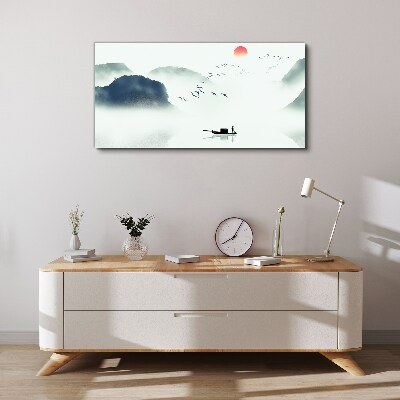 Foto op canvas Een rustige ochtend aan het meer