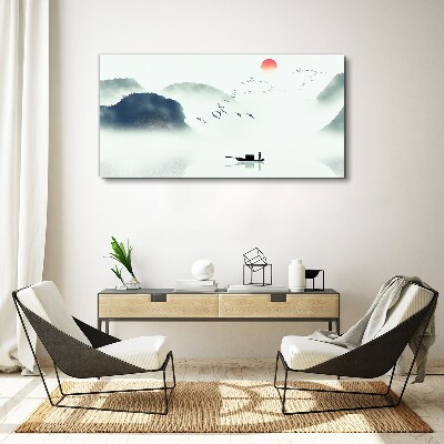 Foto op canvas Een rustige ochtend aan het meer