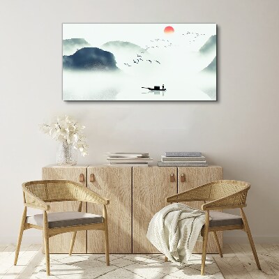 Foto op canvas Een rustige ochtend aan het meer