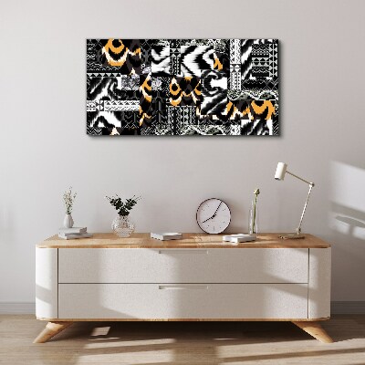 Schilderij op doek Abstracte patronen in monochrome tinten