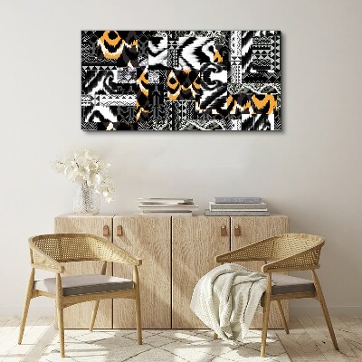 Schilderij op doek Abstracte patronen in monochrome tinten