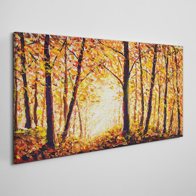 Canvas schilderij Gouden herfst in het bos