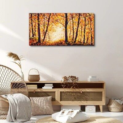 Canvas schilderij Gouden herfst in het bos