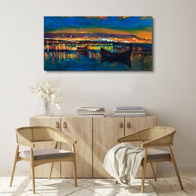 Foto op canvas De baai in de gloed van de zonsondergang