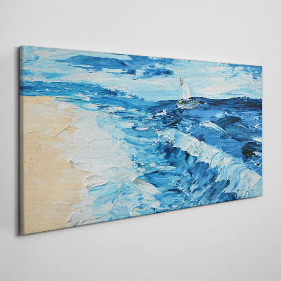 Foto op canvas Kalme zee met een zeilboot