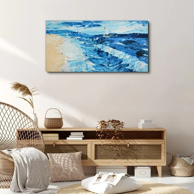 Foto op canvas Kalme zee met een zeilboot