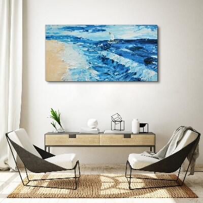 Foto op canvas Kalme zee met een zeilboot