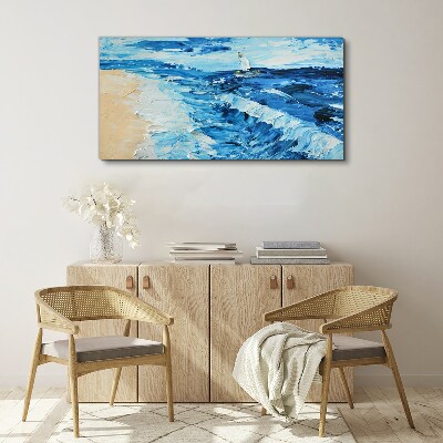 Foto op canvas Kalme zee met een zeilboot