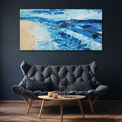 Foto op canvas Kalme zee met een zeilboot
