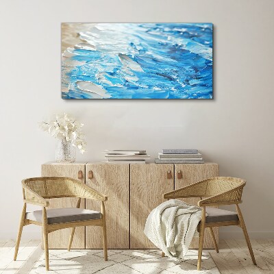 Canvas schilderij Golven in tinten blauw