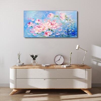 Foto op canvas Bloemenharmonie in blauw