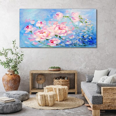 Foto op canvas Bloemenharmonie in blauw